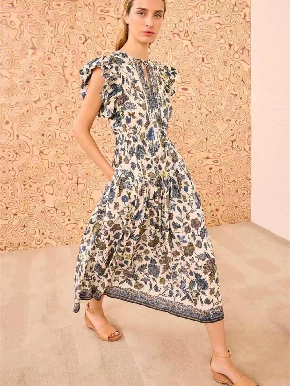 ULLA JOHNSON Kairi flutter sleeve midi dress, US2 4 6 8 - Picture 1 of 8